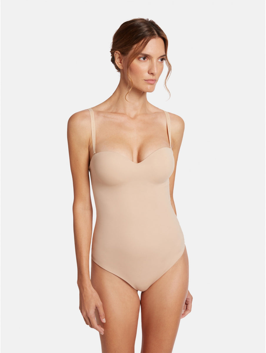 WOLFORD MAT DE LUXE FORMING STRING BODY SIZE S, D Cup POWDER, STRONG SHAPING  NWT