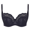 Front view of Panache Imogen bra in a navy blue colour with lacy cups