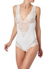 Front of Janira Greta lacy bodysuit in ivory