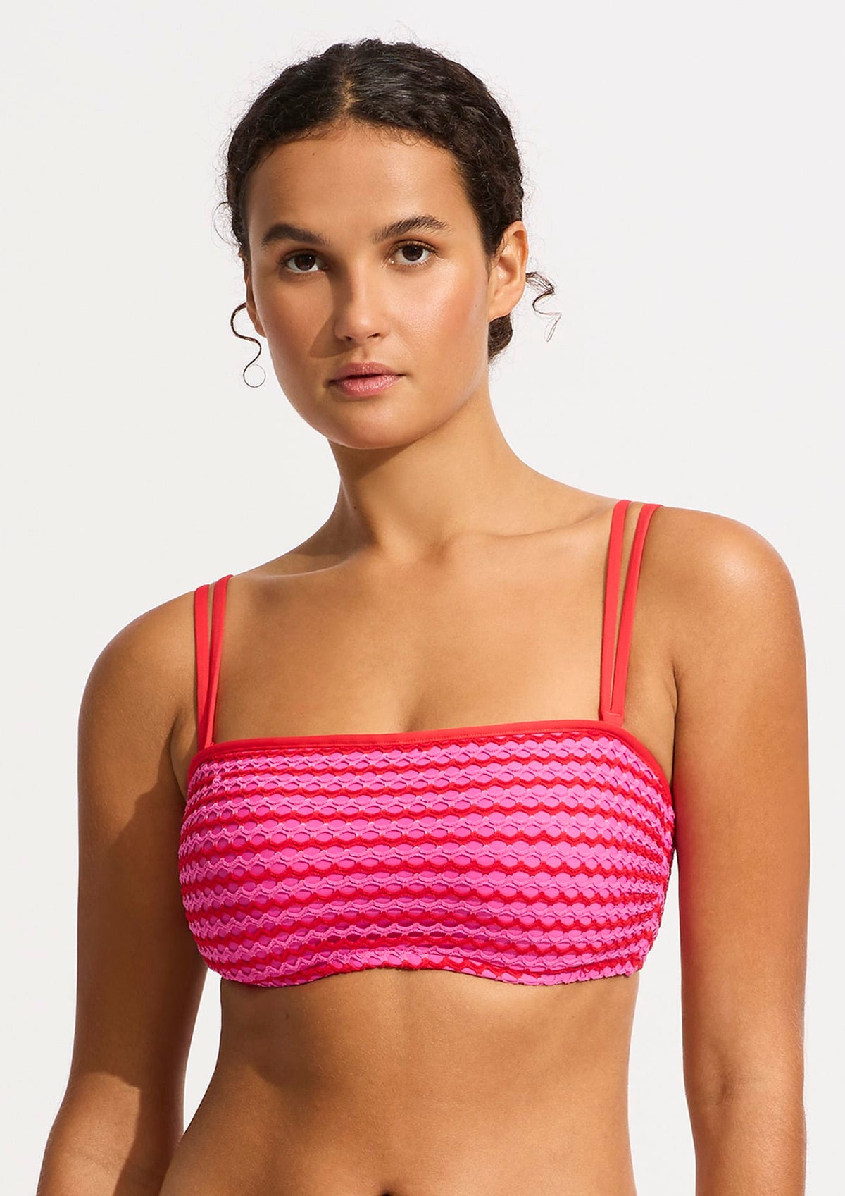 Seafolly Mesh Effect Underwire Bandeau Bikini Top
