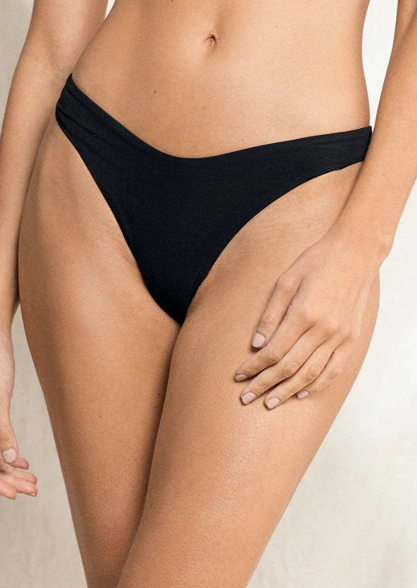 Maaji Il Vento Splendour High Leg Bikini Bottom - Black Sapphire