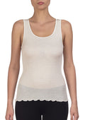 Oscalito Rib Satin trim tank top in White