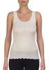 Oscalito Rib Satin trim tank top in White