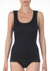 Oscalito Rib Satin trim tank top in Black