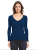 Osalito Wool Silk Rib Long Sleeve Top