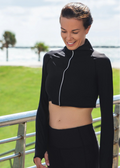BloqUV Full Zip Crop Top