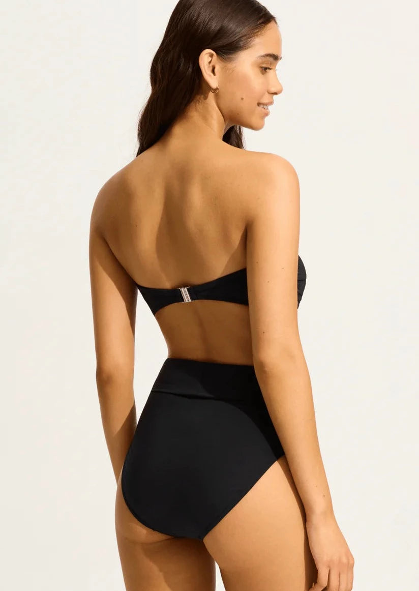 Seafolly Twist Front Bustier Bandeau Black – Sandpipers