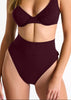 Shan Intemporel High Waist Bikini Bottom - Burgundy