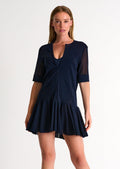 Shan Mia Mesh Short Dress - Navy