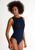 Shan Lydia High Neck Fullpiece - Navy/Caviar