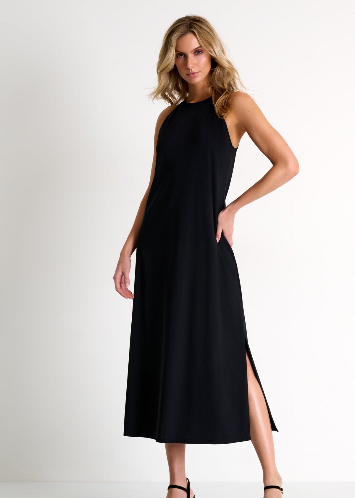 Shan Elisabeth Long High Neck Dress - Black