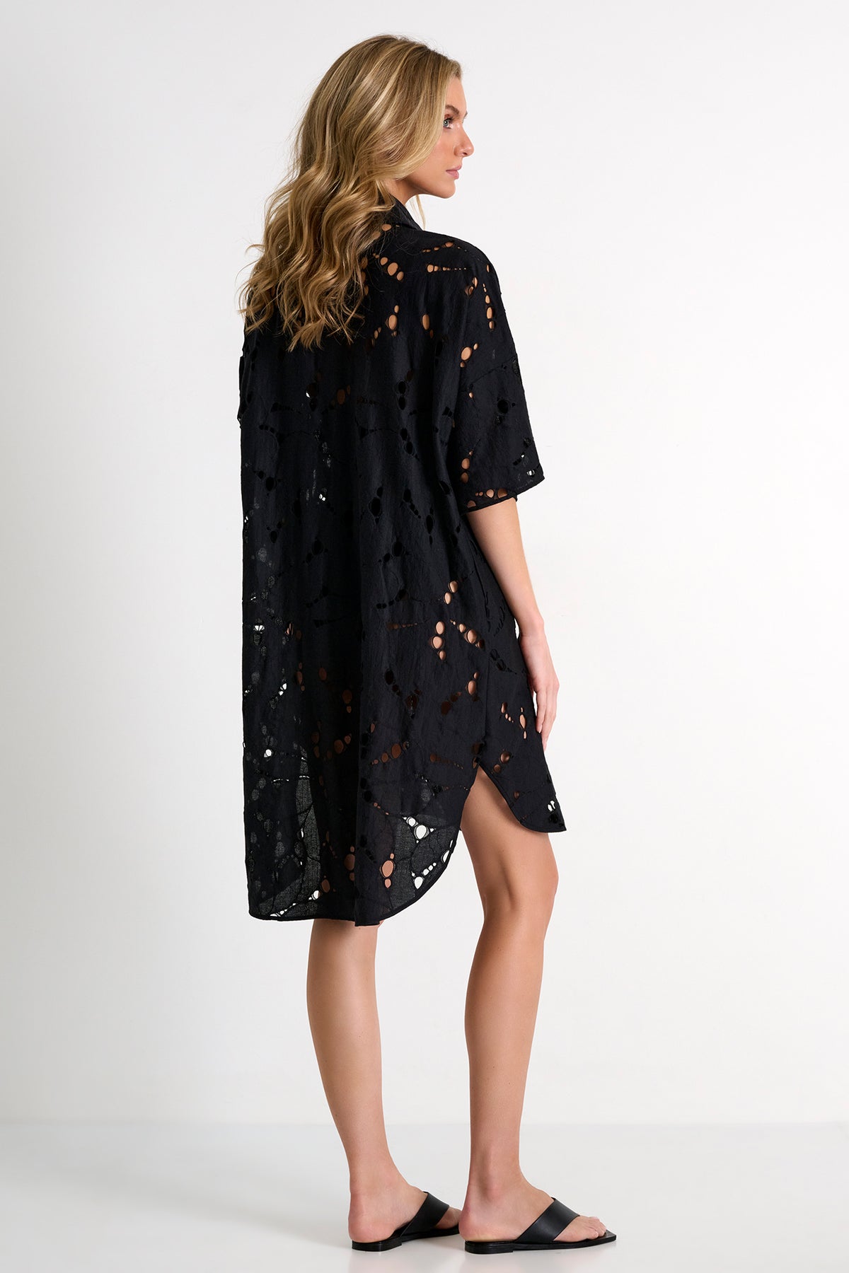 Shan Lili Lace Shirt Dress - Black