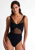 Shan Charlie Mesh Tank Fullpiece - Black