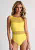 Shan Charlie Mesh High Neck Fullpiece - Yellow