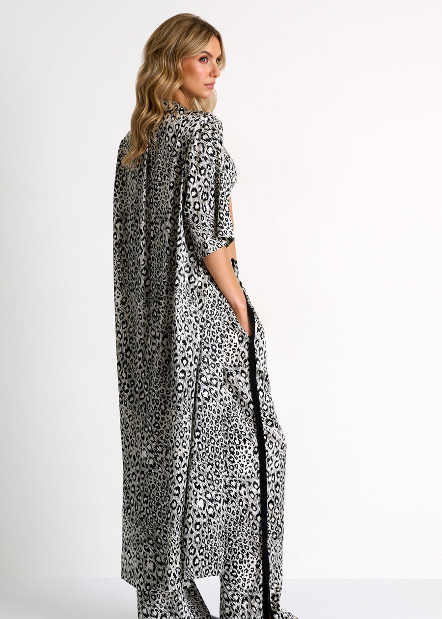Shan Celine Jacquard Long Shirt Dress - Leo Print