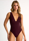 Shan Intemporel V-Neck Fullpiece - Burgundy