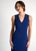 Shan Elisabeth V-Neck Long Dress - Navy Curacao