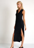 Shan Elisabeth V-Neck Jersey Maxi Dress - Black
