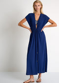 Shan Elisabeth Short Sleeve Kimono - Navy Curacao