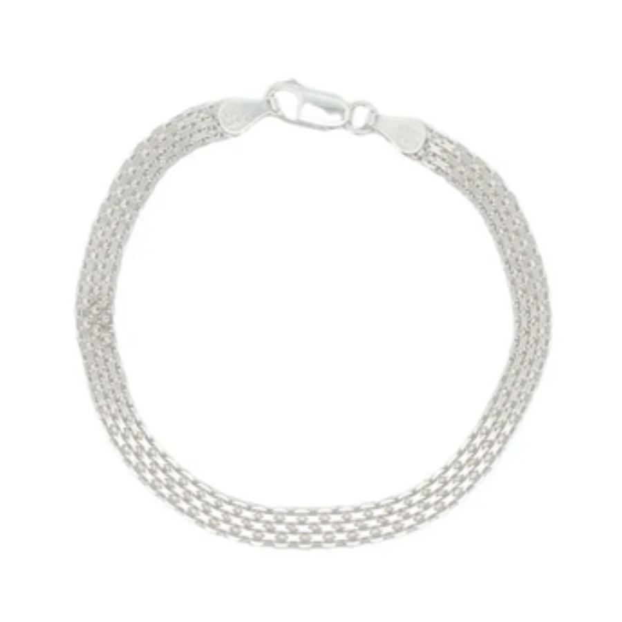 Olaeda 4-Row Bismark Sterling Silver Bracelet