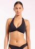 Jets Smooth Twist Front Halter Bikini Top