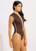 Seafolly Beach Bound Cap Sleeve Zip Front Fullpiece