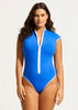 Seafolly Collective Cap Sleeve Zip Front Fullpiece