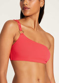 Vitamin A Cosmo One Shoulder Bikini Top - Coral Glow