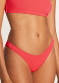 Vitamin A California High Leg Bikini Bottom - Coral Glow