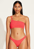 Vitamin A Cosmo One Shoulder Bikini Top - Coral Glow