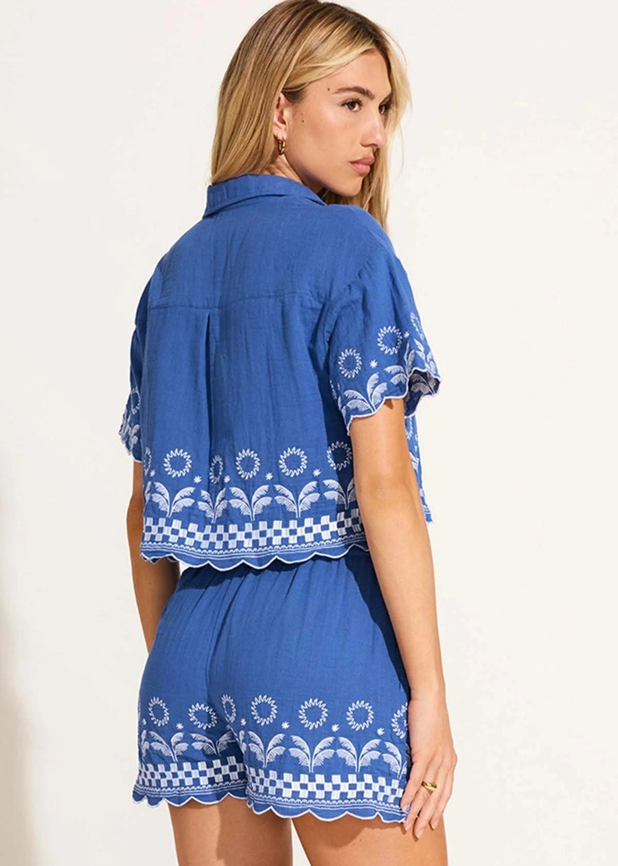 Vitamin A Mykonos Daya Embroidered Blouse