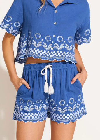 Vitamin A Mykonos Daya Embroidered Short