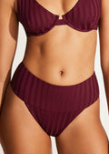 Vitamin A Emmi High Waist Bikini Bottom - Sangria SuperRib