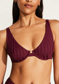 Vitamin A Rossi Underwire Bikini Top - Sangria SuperRib