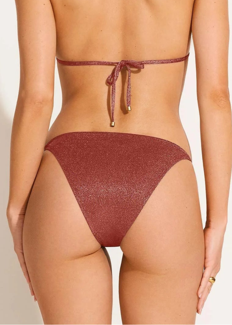 Vitamin A Elle Tie Side Bikini Bottom - Pink Metallic