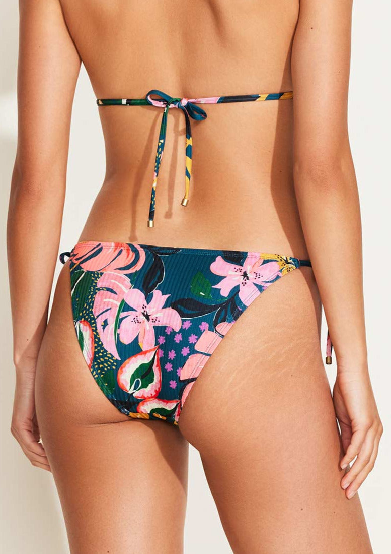 Vitamin A Elle Tie Side Bikini Bottom - Painted Jungle