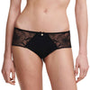 Black lace Chantelle Orchids hipster panty with gold-colour finishes