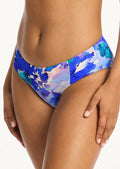 Sea Level Cascade Mid Rise Gathered Side Bikini Bottom
