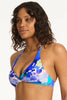 Sea Level Cascade Twist Front Multifit Halter Bikini Top