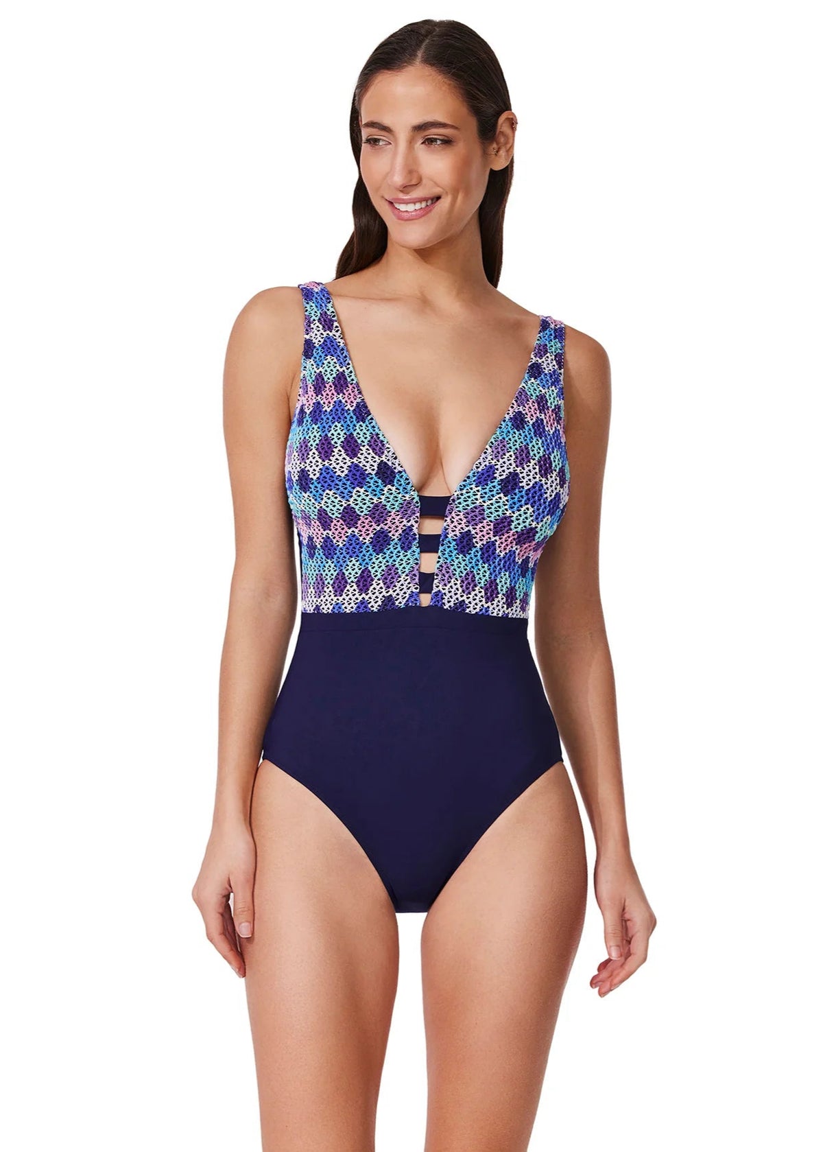 Profile by Gottex Retro Riviera V-Neck Halter Fullpiece
