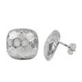 Olaeda Puffy Square Stainless Steel Stud Earrings