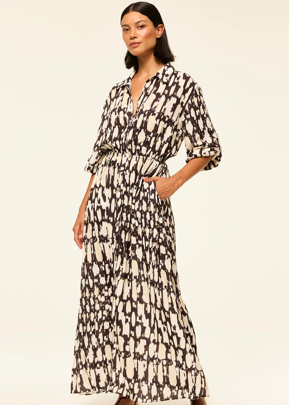 Misa Lourdes Button Up Long Dress