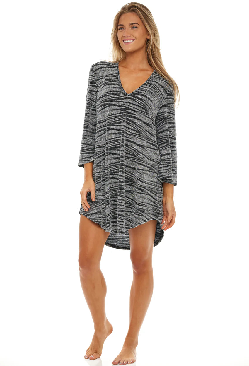 Jordan Taylor Holiday V-Neck Bell Sleeve Tunic