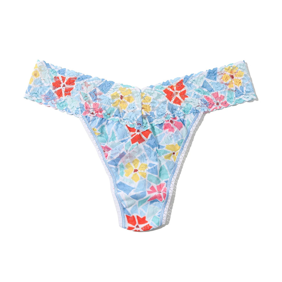 Floral-patterned bikini bottom on a white background