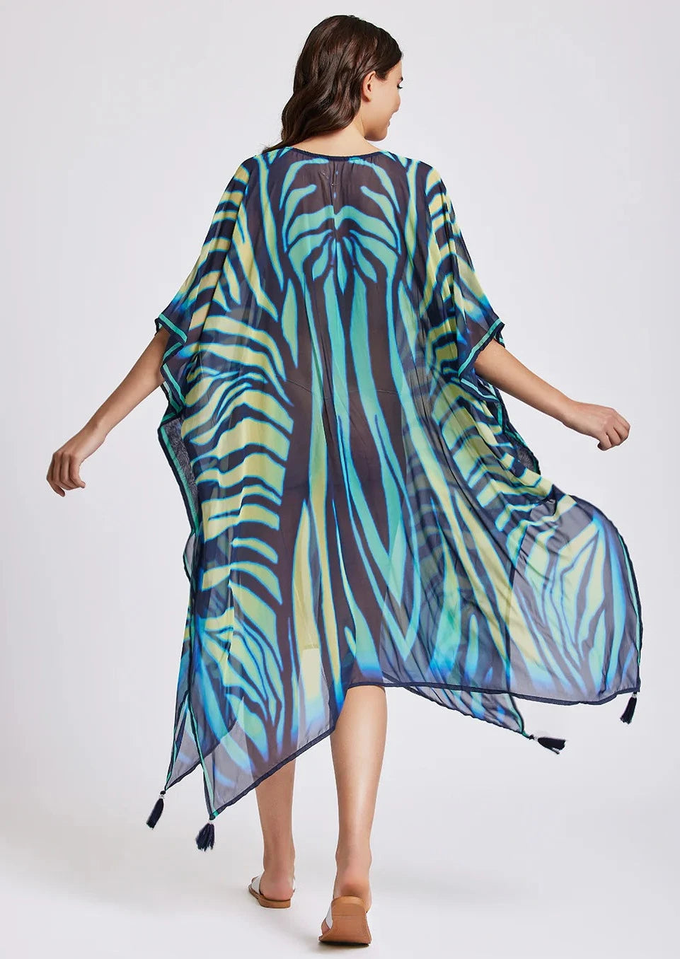 Iconique Poncho Fuego Kaftan - Multi Blue