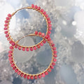 Olaeda Gemstone Wrapped Hoop Earrings