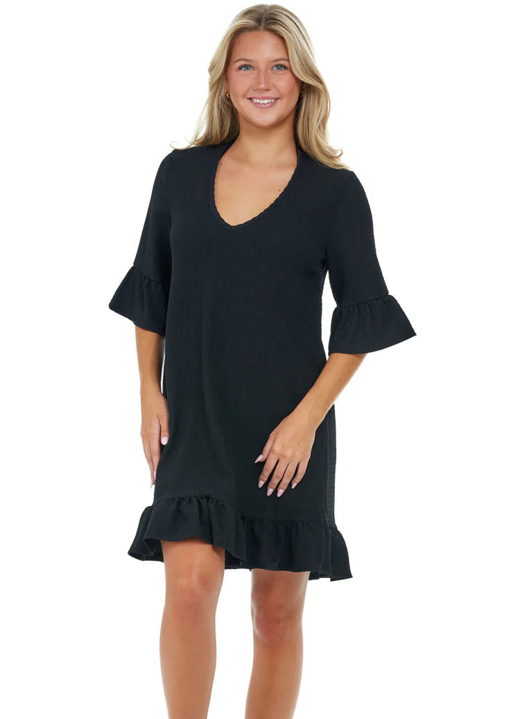 Jordan Taylor Krinkle Ruffle Dress