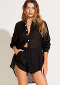 Vitamin A Playa Linen Boyfriend Shirt