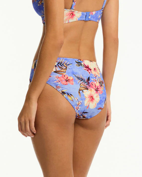 Sea Level Blue Hawaii Mid-Rise Bikini Bottom