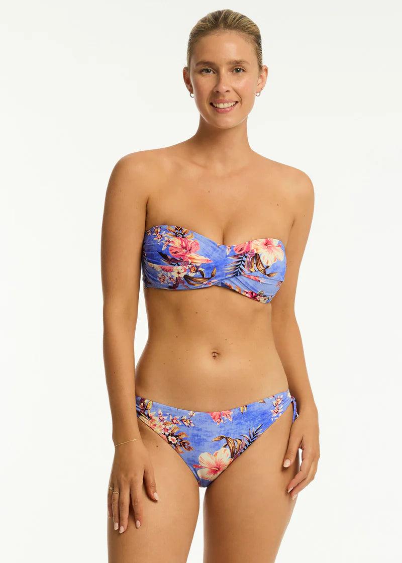 Sea Level Blue Hawaii Cheeky Tie Side Bikini Bottom